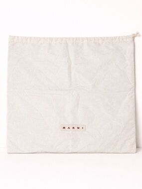 Marni Large Ivory Cotton Dust Bag Drawstring Storage Bag